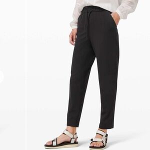 Lululemon Keep Moving Pant 7/8 High-Rise Black size 4 tie waist pockets